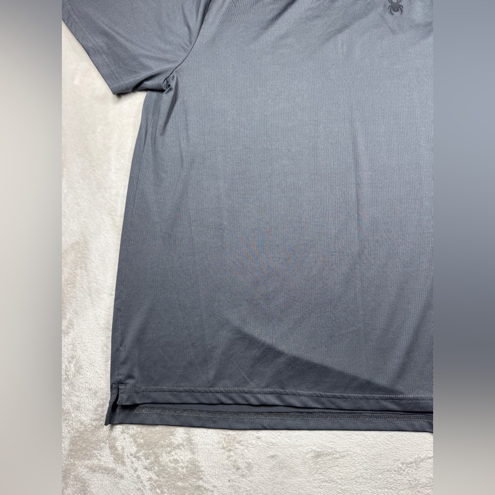 Spyder Men’s Dark Charcoal Grey Athletic Active Crewneck Short Sleeves Tee XL - Picture 4 of 14